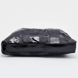 Pre Owned Chanel Black Leather and Patent Leather Large Brooklyn Patchwork Cabas Tote 