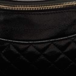 Pre Owned Chanel Black Quilted Glossy Leather Bi Classic Belt Bag