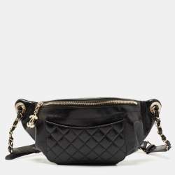 Chanel Black Quilted Glossy Leather Bi Classic Belt Bag Chanel