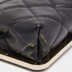 Pre Owned Chanel Black Quilted Leather and Plexiglass CC Chain Clutch