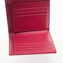Pre Owned Chanel Red Quilted Caviar Leather Classic Trifold Wallet