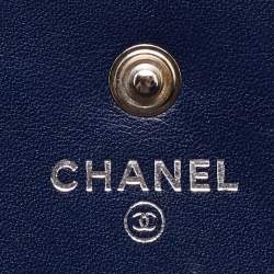 Chanel Blue Quilted Caviar Leather CC Flap Wallet