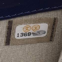 Chanel Blue Quilted Caviar Leather CC Flap Wallet