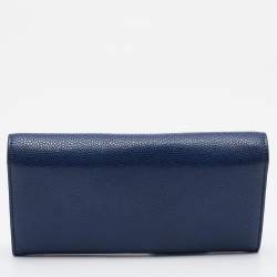 Chanel Blue Quilted Caviar Leather CC Flap Wallet