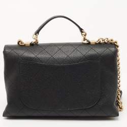 Pre Owned Chanel Black Caviar Leather Medium Chic Affinity Flap Shoulder Bag