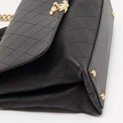 Pre Owned Chanel Black Caviar Leather Medium Chic Affinity Flap Shoulder Bag