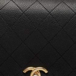 Pre Owned Chanel Black Caviar Leather Medium Chic Affinity Flap Shoulder Bag