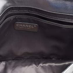 Pre Owned Chanel Silver Chocolate Bar PVC and Leather Ice Cube Flap Shoulder Bag