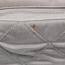 Pre Owned Chanel Grey Quilted Mesh and Leather Baguette Bag