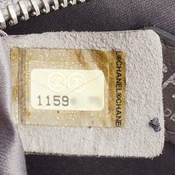 Pre Owned Chanel Grey Quilted Mesh and Leather Baguette Bag