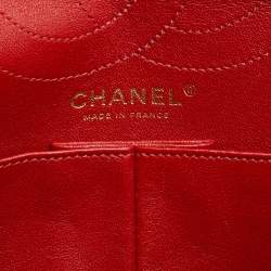 Pre Owned Chanel Red Lipstick Quilted Leather Reissue 2.55 Classic 226 Flap Bag