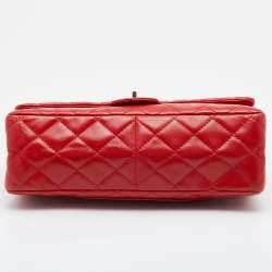 Pre Owned Chanel Red Lipstick Quilted Leather Reissue 2.55 Classic 226 Flap Bag