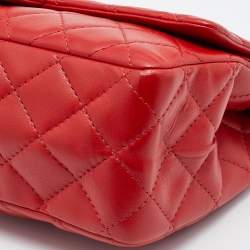 Pre Owned Chanel Red Lipstick Quilted Leather Reissue 2.55 Classic 226 Flap Bag