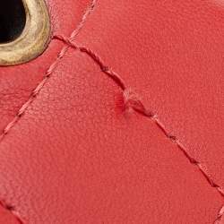 Pre Owned Chanel Red Lipstick Quilted Leather Reissue 2.55 Classic 226 Flap Bag
