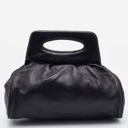 Pre Owned Chanel Black Leather Charm Chain Clutch