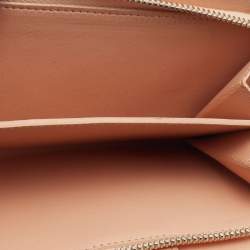 Chanel Peach Quilted Leather CC French Wallet
