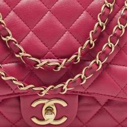Pre Owned Chanel Red Quilted Leather Medium Mademoiselle Chic Flap Bag