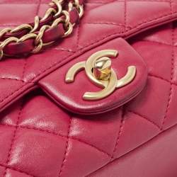 Pre Owned Chanel Red Quilted Leather Medium Mademoiselle Chic Flap Bag