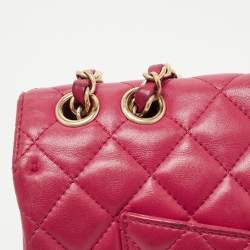Pre Owned Chanel Red Quilted Leather Medium Mademoiselle Chic Flap Bag
