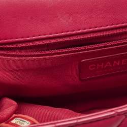 Pre Owned Chanel Red Quilted Leather Medium Mademoiselle Chic Flap Bag