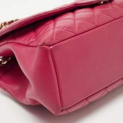 Pre Owned Chanel Red Quilted Leather Medium Mademoiselle Chic Flap Bag