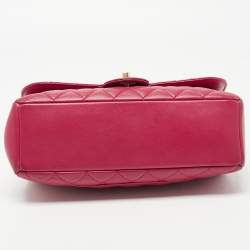 Pre Owned Chanel Red Quilted Leather Medium Mademoiselle Chic Flap Bag