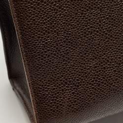 Pre Owned Chanel Brown Caviar Leather Vintage CC Turnlock Chain Tote