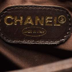 Pre Owned Chanel Brown Caviar Leather Vintage CC Turnlock Chain Tote