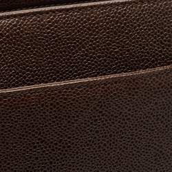 Pre Owned Chanel Brown Caviar Leather Vintage CC Turnlock Chain Tote