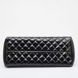 Pre Owned Chanel Grey Ombre Quilted Patent Leather Medium Just Mademoiselle Bowler Bag