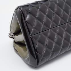 Pre Owned Chanel Grey Ombre Quilted Patent Leather Medium Just Mademoiselle Bowler Bag