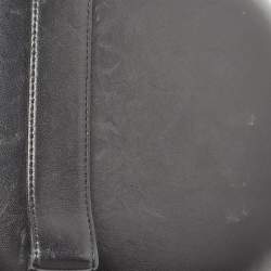 Pre Owned Chanel Black Leather Metal Fringe Round Chain Clutch