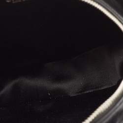 Pre Owned Chanel Black Leather Metal Fringe Round Chain Clutch