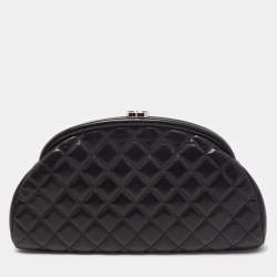 Pre Owned Chanel Black Quilted Leather Timeless Clutch