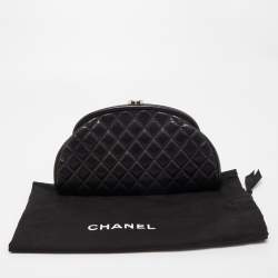 Pre Owned Chanel Black Quilted Leather Timeless Clutch