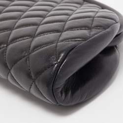 Pre Owned Chanel Black Quilted Leather Timeless Clutch