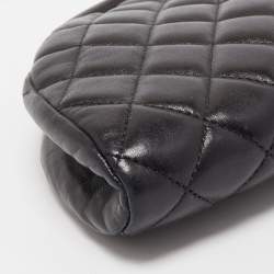 Pre Owned Chanel Black Quilted Leather Timeless Clutch