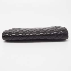 Pre Owned Chanel Black Quilted Leather Timeless Clutch