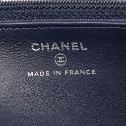 Pre Owned Chanel Blue/Green Tweed Embellished WOC Clutch