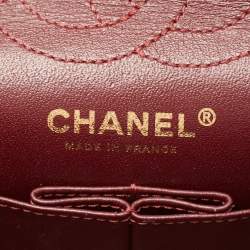 Pre Owned Chanel Black Quilted Aged Leather Lucky Charms Reissue 2.55 Classic 224 Flap Bag