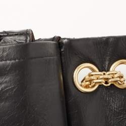 Pre Owned Chanel Black Quilted Aged Leather Lucky Charms Reissue 2.55 Classic 224 Flap Bag
