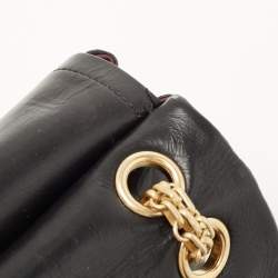 Pre Owned Chanel Black Quilted Aged Leather Lucky Charms Reissue 2.55 Classic 224 Flap Bag