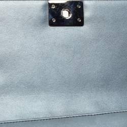 Pre Owned Chanel Metallic Quilted Embellished Leather Medium Boy Bag