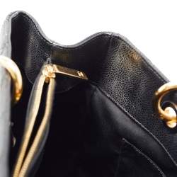 Pre Owned Chanel Black Quilted Caviar Leather GST Tote