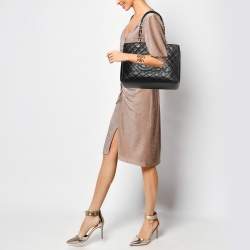 Pre Owned Chanel Black Quilted Caviar Leather GST Tote