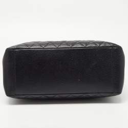Pre Owned Chanel Black Quilted Caviar Leather GST Tote