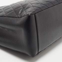 Pre Owned Chanel Black Quilted Caviar Leather GST Tote