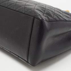 Pre Owned Chanel Black Quilted Caviar Leather GST Tote