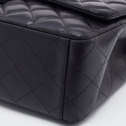 Pre Owned Chanel Black Quilted Leather Maxi Classic Double Flap Bag