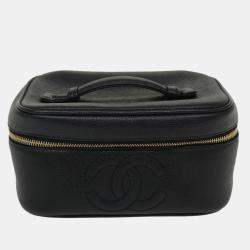 Pre Owned Chanel Black Leather CC Vanity Case